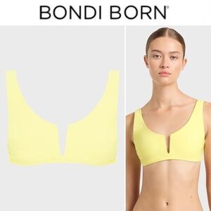 Bondi Born Clio Bikini Top Lemonade Yellow Swim L 205$
